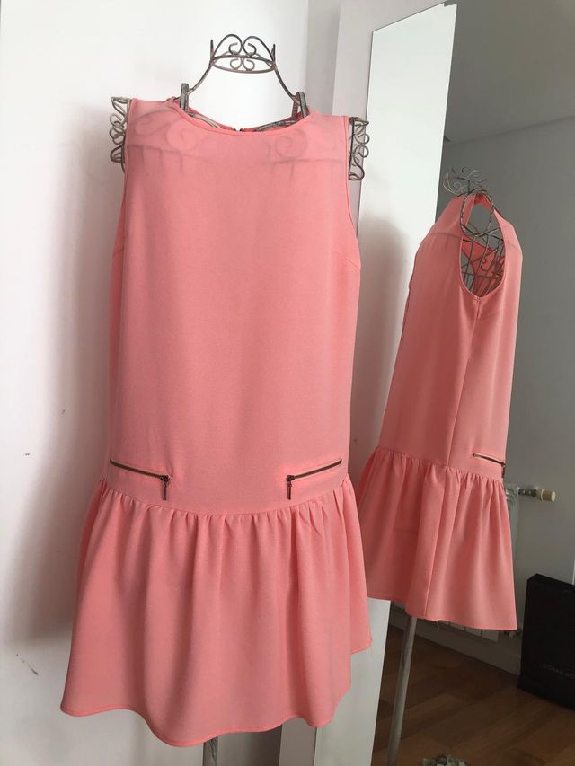 Vestido Lefties cor salmão