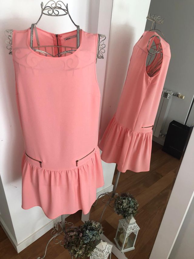 Vestido Lefties cor salmão