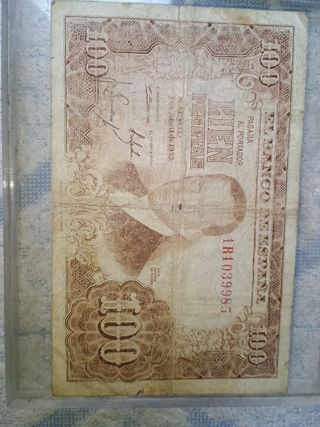 BILLETE DE 100 PESETAS AÑO 1953