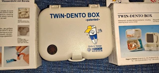 1 Caixa para dentaduras hermeticamente fechada