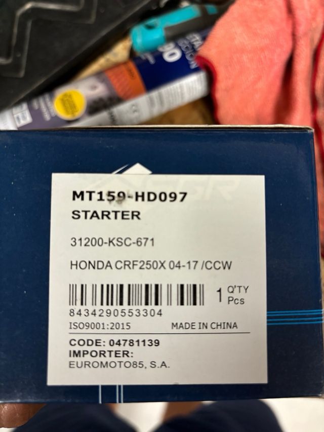 Motor de arranque Honda CRF 250x