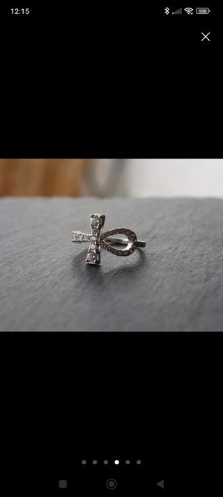 Anillo plata cruz egipcia
