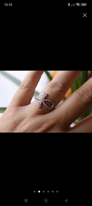 Anillo plata cruz egipcia