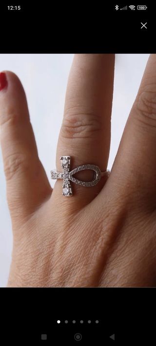 Anillo plata cruz egipcia