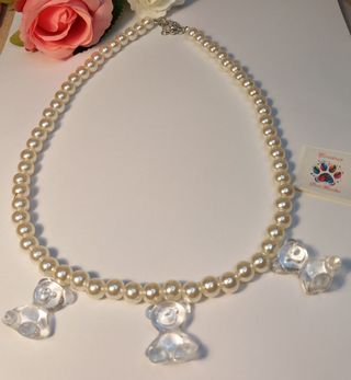 Collar de perlas ositos mini.