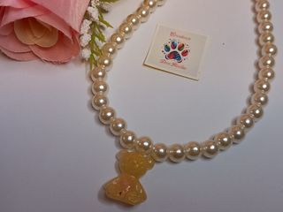 Collar de perlas mini ositos (naranja)