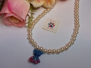 Collar de perlas ositos mini (bicolor)