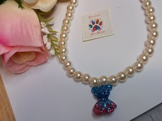 Collar de perlas ositos mini (bicolor)