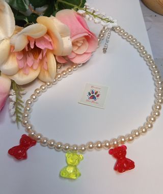 Collar mini ositos (rojo y amarillo)