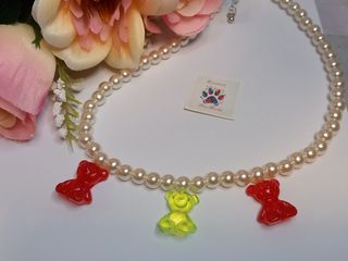 Collar mini ositos (rojo y amarillo)