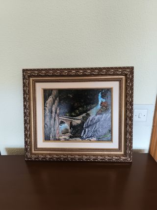 Cuadro pintura sobre madera de E.Montesinos