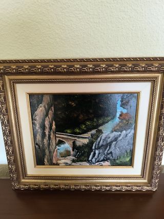 Cuadro pintura sobre madera de E.Montesinos