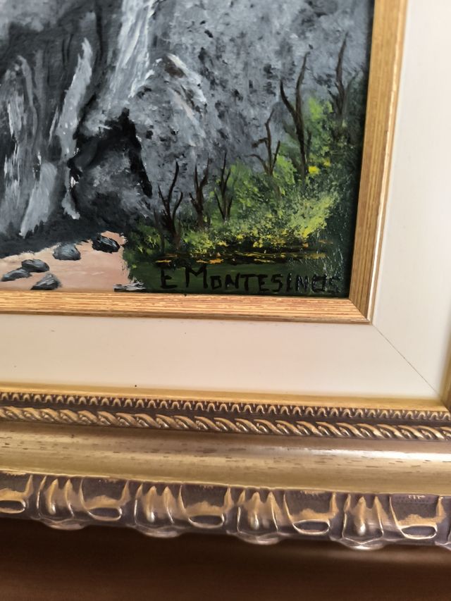 Cuadro pintura sobre madera de E.Montesinos