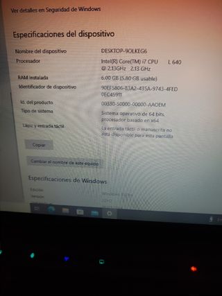 Portátil HP procesador I7  