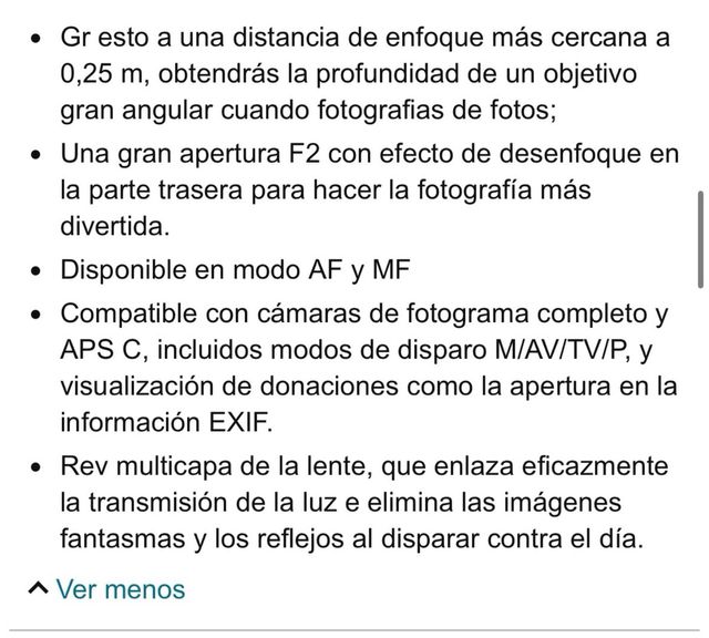 Yongnuo 35mm f2 objetivo canon