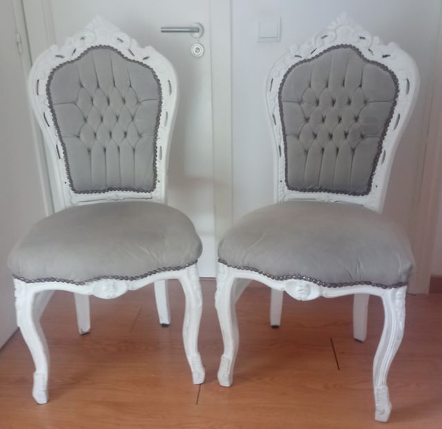Sillas estilo retro barroco gris