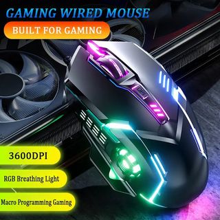 Raton Gaming LEDs con Cable USB Ordenador