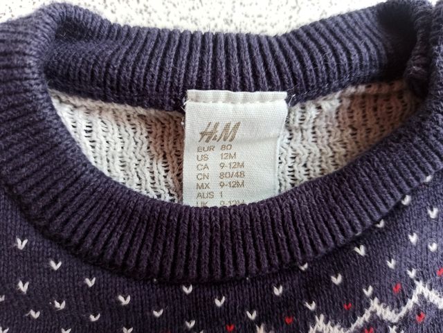 Jersey navideño H&M. 9-12 meses, 80cm.