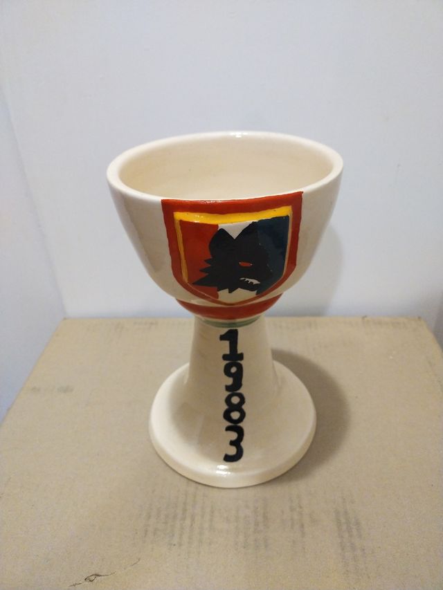 Coppa della Roma 1983 in ceramica fatta a mano