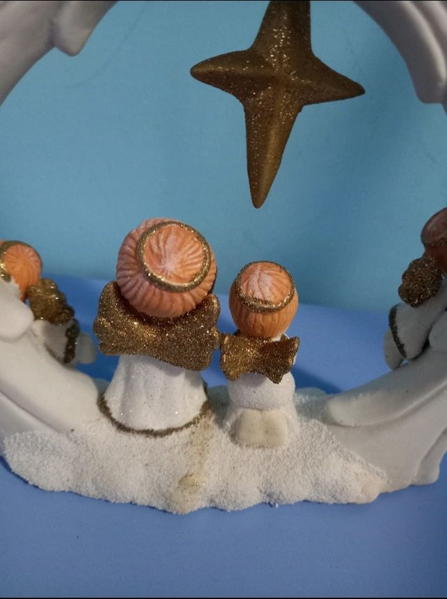 Porta candele angeli oro bianco glitter