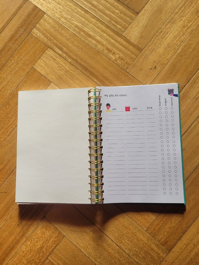 Cuaderno regalos Navidad