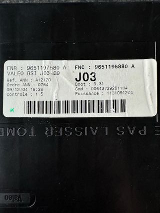 Bsi peugeot 307 9651196880A