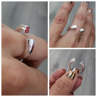 Anillo abierto terminación de osito Plata S925