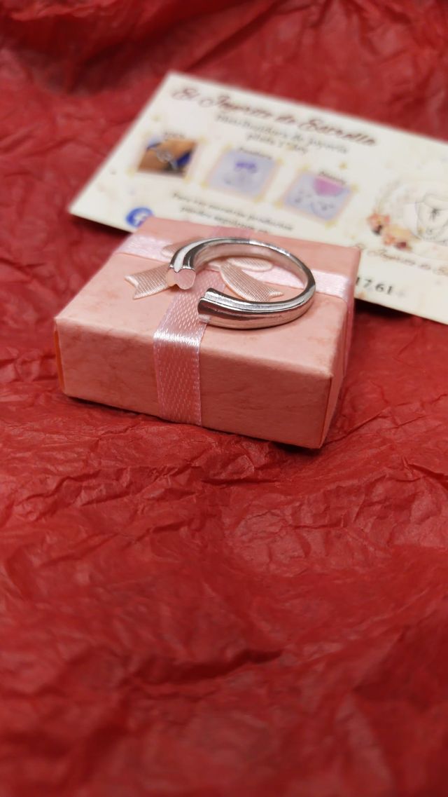 Anillo abierto terminación de osito Plata S925