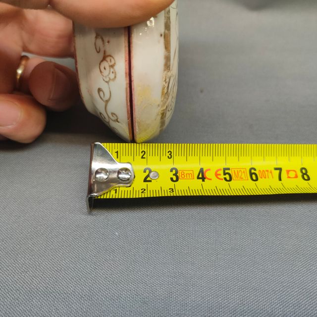 Scatola porcellana cinese Qing antica oro