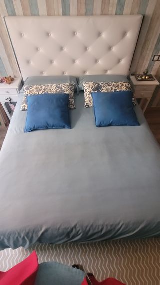 Conjunto canapé de 150cm, cabecero y  colchón visc