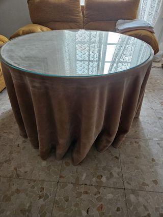 Mesa camilla redonda 1,2 con cristal
