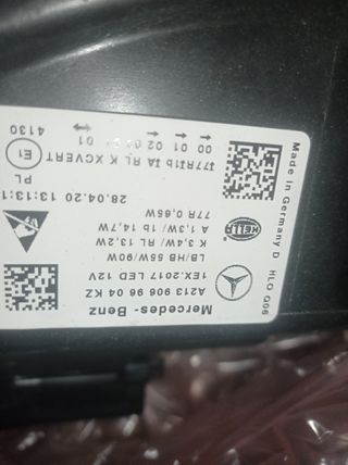 Faro derecho mercedes E A2139069604
