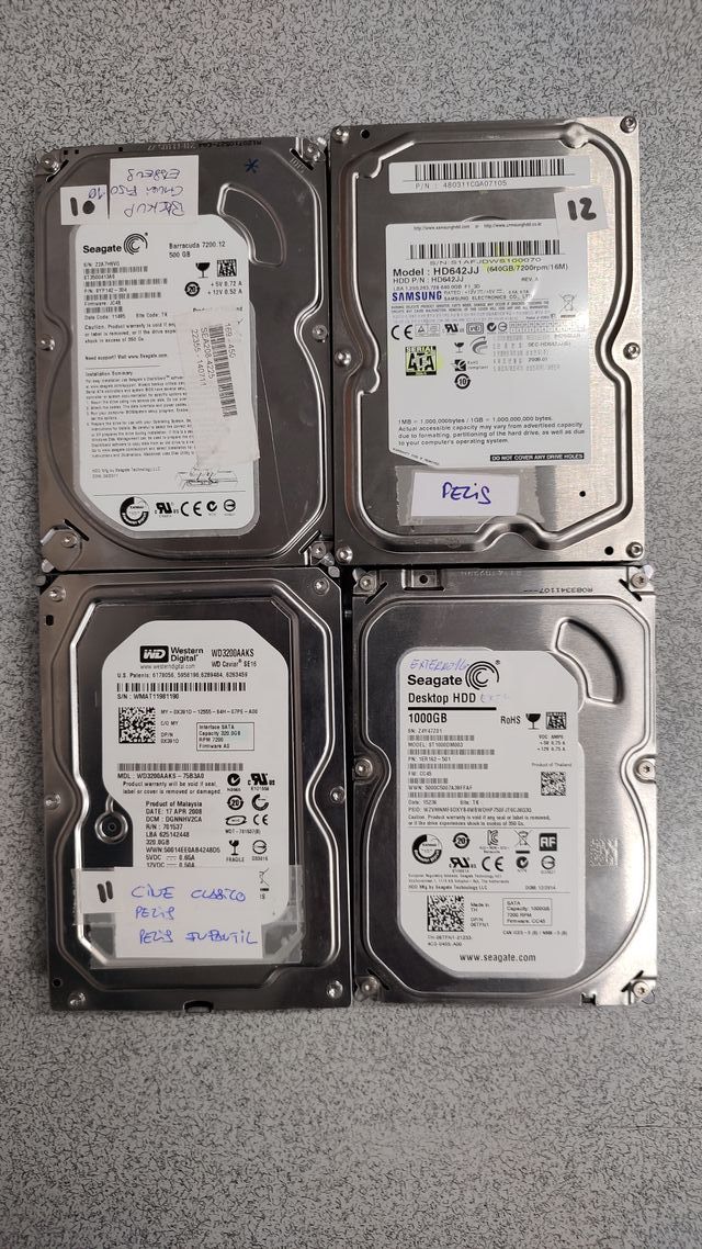 Lote discos duros SATA 3,5" testados