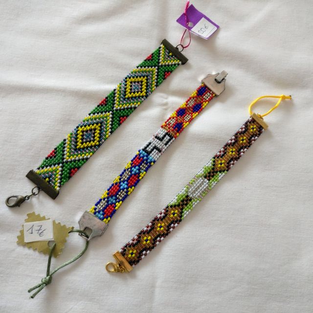 Pulseras cristal miyuki tejidas en telar