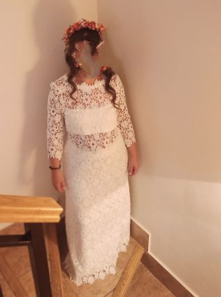 Vestido novia estilo boho/ negociable