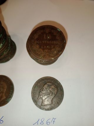 Lotto di 59 monete antiche 1860