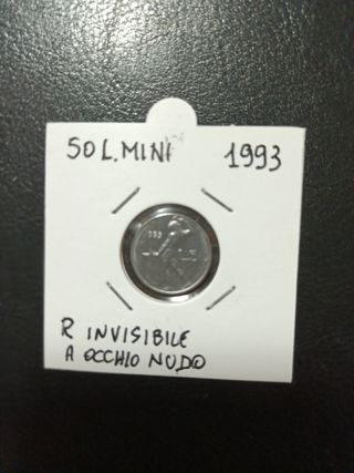 50 LIRE MINI 1993 RARA SPLENDIDA PRIVA DEL SEGNO R