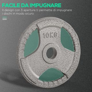 Set di 6 Dischi Pesi per Bilanciere e Manubri 2.5-