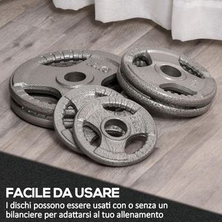 Set di 6 Dischi Pesi per Bilanciere e Manubri 2.5-
