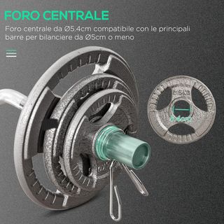 Set di 6 Dischi Pesi per Bilanciere e Manubri 2.5-