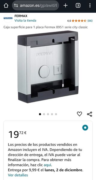 Caja superficie telefonillo