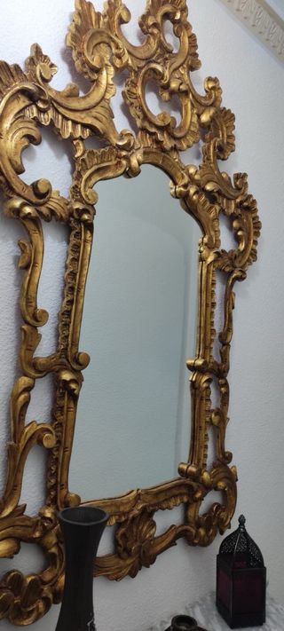 Espejo cornucopia madera oro