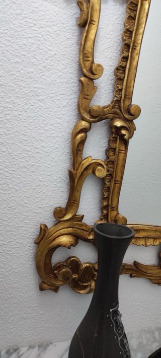 Espejo cornucopia madera oro