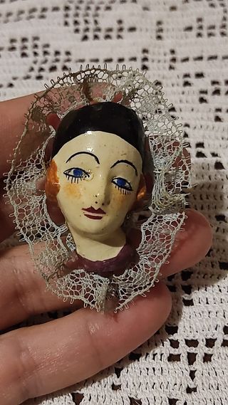 Spilla Vintage in ceramica Anni 70 Artigianale