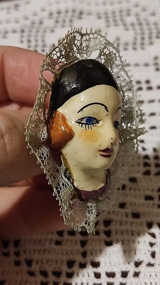 Spilla Vintage in ceramica Anni 70 Artigianale