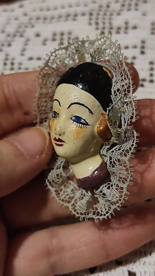 Spilla Vintage in ceramica Anni 70 Artigianale