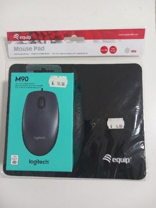 Kit de ratón USB Logitech M90 + alfombrilla gratis