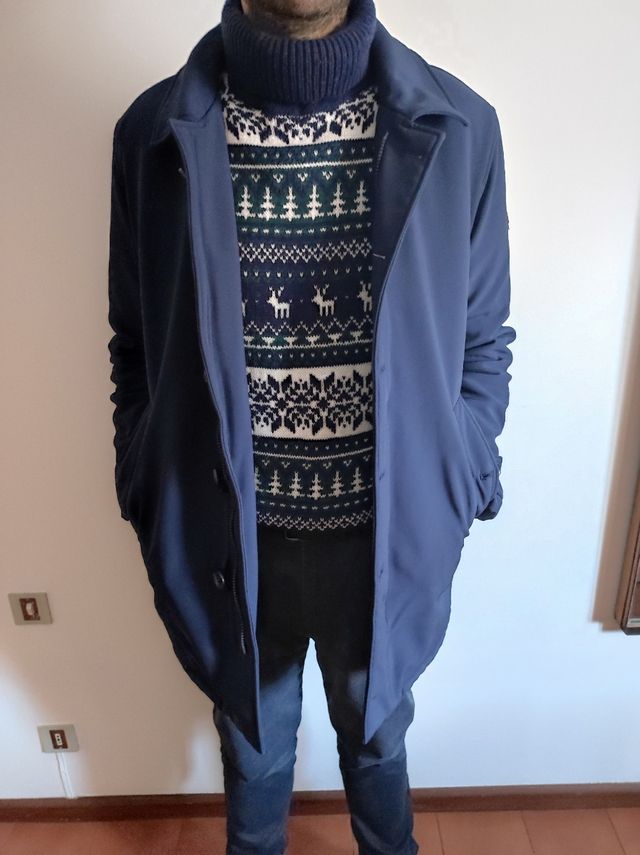 Cottone & silk cappotto uomo