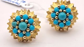 PENDIENTES ORO 18K Y TURQUESA 