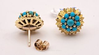 PENDIENTES ORO 18K Y TURQUESA 